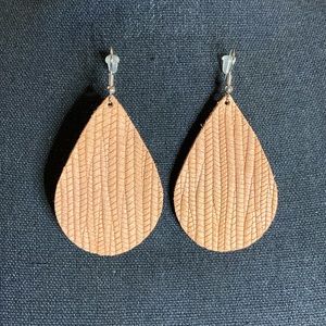 Textured soft vegan leather earrings